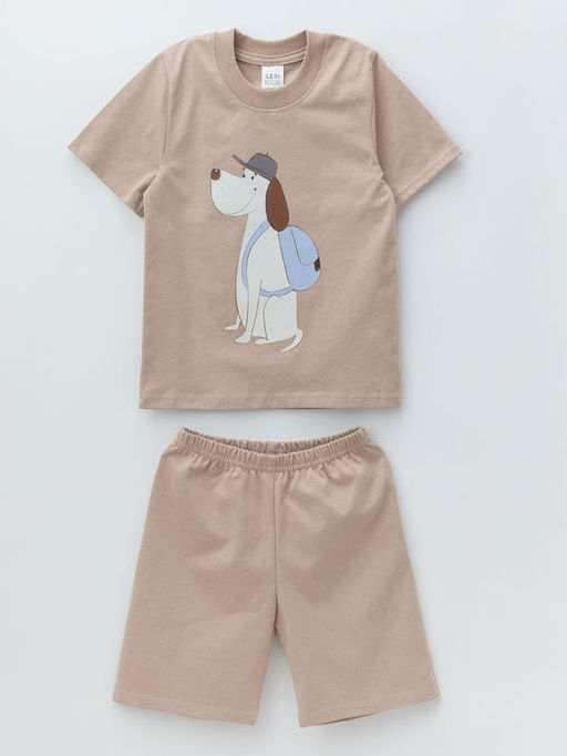 Пижама для мальчика с шортами, мокко - Lesi kids фото 18