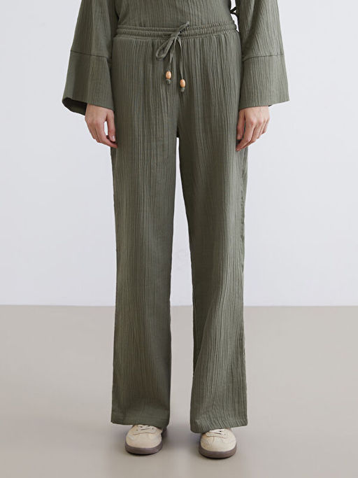 Beli Lastikli Dokulu M?slin Kad?n Pantolon