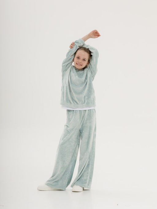 Детский костюм, велюр премиум, мята - Knitka wear фото 4