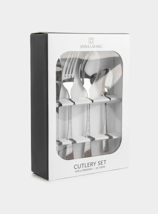 Столовые приборы, 6 перс, 24 пр, сталь, серебристые, Узоры, Valetta