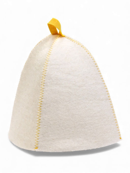 Шапка для бани и сауны Матрешка в очках, полиэфир, шерсть, белая - Simaland фото 6