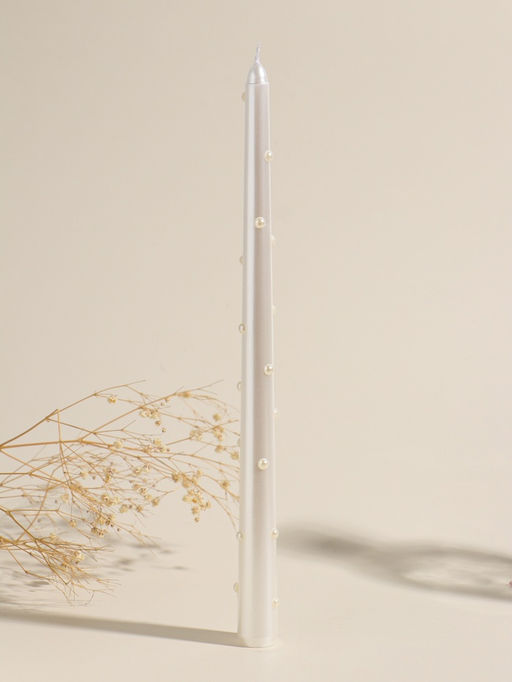 Набор свечей античных, 2,3х30 см, 2 шт "Белый жемчуг" 7,5х33,5х2,5 см