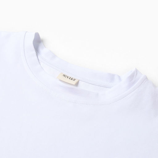 Футболка с кулиской женская MINAKU REGULAR FIT, белая, размер 46