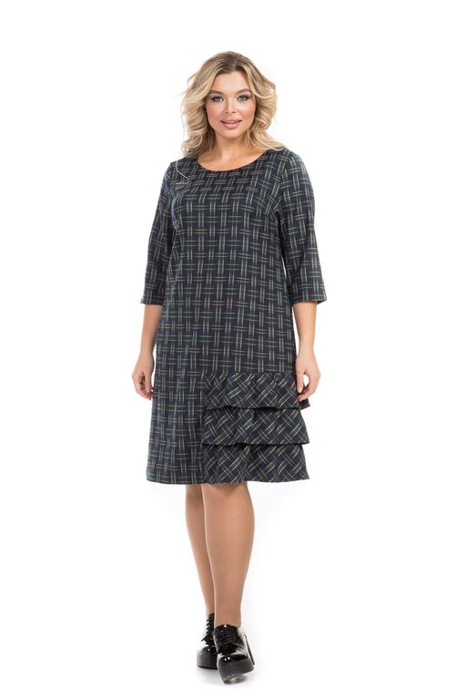 Платье 1039 синяя клетка