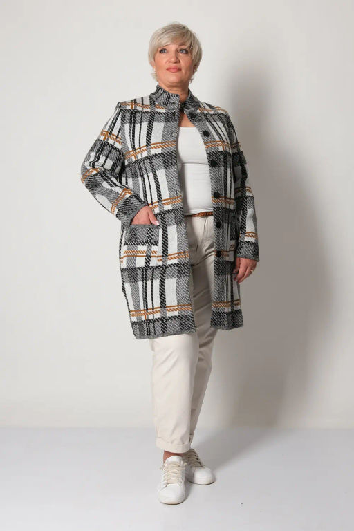 ЗЛАТА Кардиган В 1579/черн-горчич