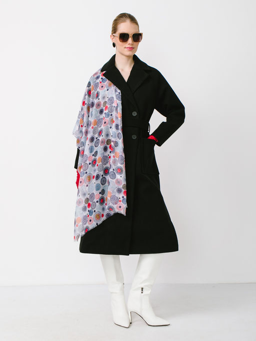 Большой мягкий очень нежный двусторонний палантин в стиле арт-деко - Tantino фото 4