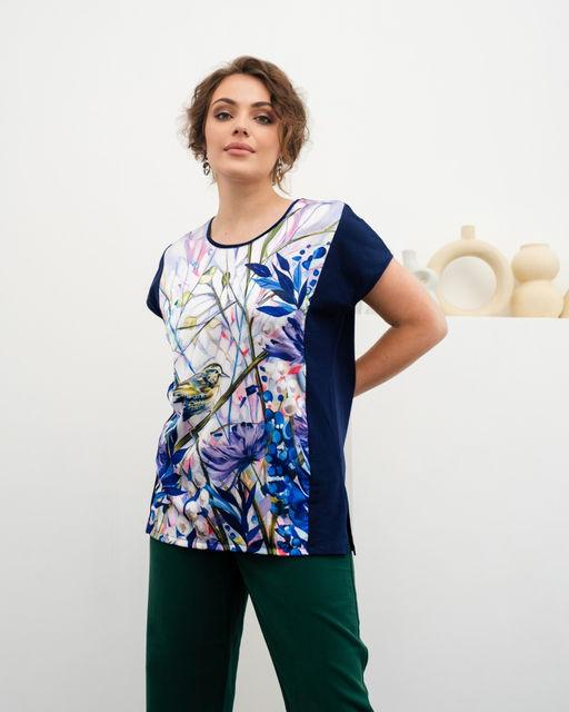 Туника с шёлковой вставкой - Sahar art lab фото 3