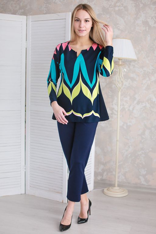 Джемпер женский из милано Юстина синий - Амадэль фото 5