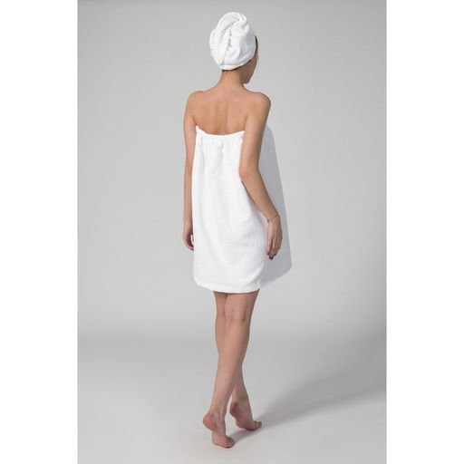 Набор для сауны Экономь и Я: полотенце-парео 68*150см+чалма, белый,100%хл, 320 г/м2  фото 9