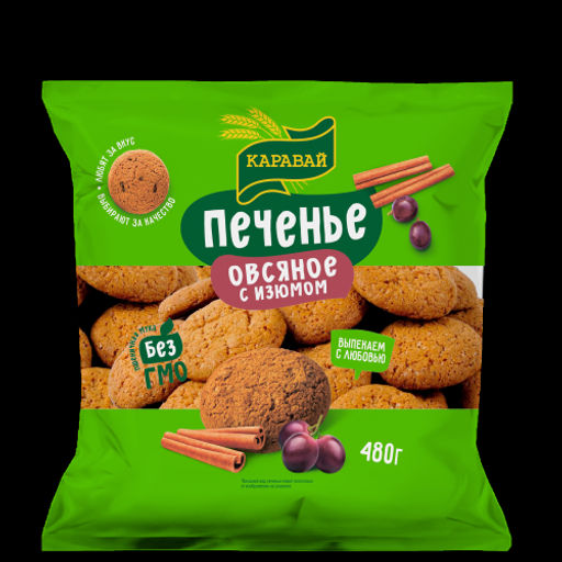 Цена за 2шт Печенье Овсяное с изюмом 480 гр./37891