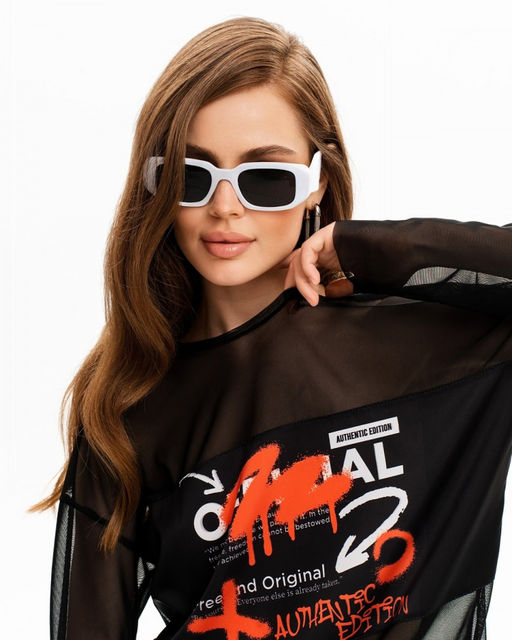 авторский Лонгслив из сетки с принтом - Sahar art lab фото 3