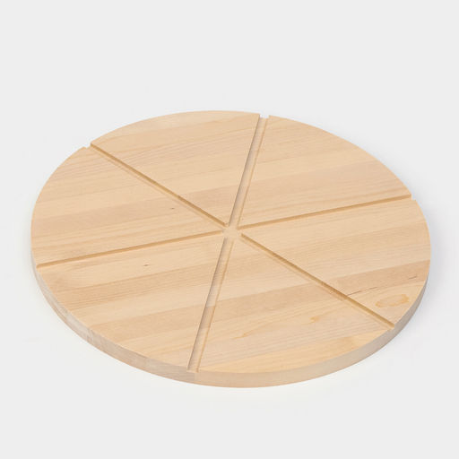 Доска для пиццы деревянная Adelica «Итальяно», с потайными ручками, 6 кусков, d=32 см, толщина 1.8 см, берёза