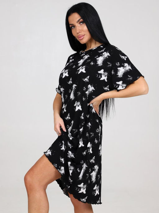 38 ТУНИКА ЖЕНСКАЯ (Бабочки на чёрном) - А-дина фото 4