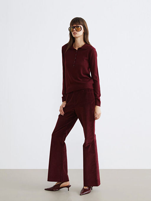 Polo Yaka Kad?n Triko Kazak