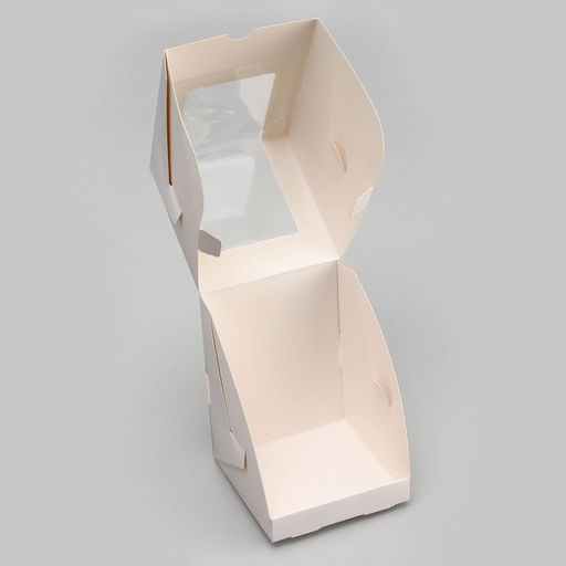 Цена за 2 шт. Коробка для 1 капкейк с окном, белая, 12.5×9.5×9.5 см
