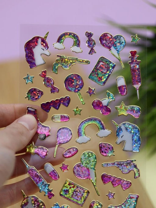 Наклейки объемные "Shiny unicorn" (20,5*9 см)