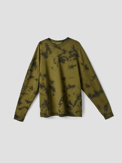 Свитшот оверсайз мужской зеленый с эффектом варки - Mark formelle фото 6