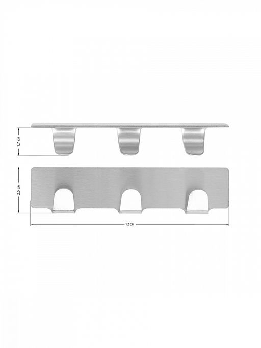 Крючок на липучке 2,5x12x2 черный нержавеющая сталь - Denastia фото 5