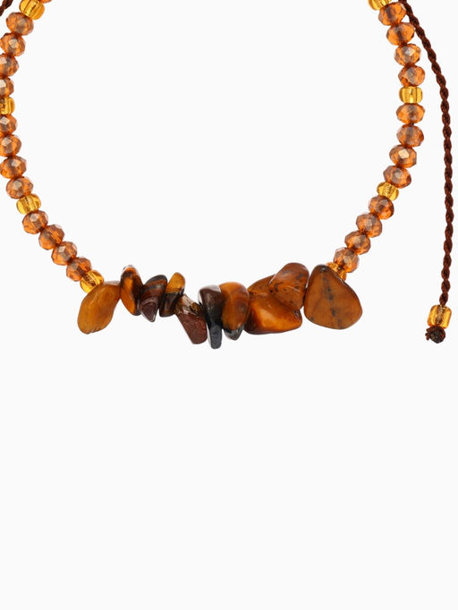 Браслет, длина 16 см, коричневый