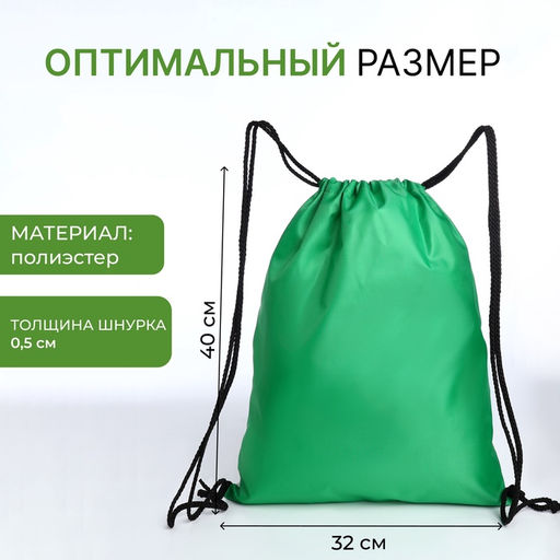 Мешок для обуви на шнурке, с принтом, размер 32×0.5×40 см, белый/зелёный/розовый