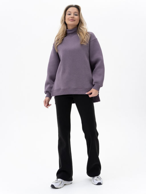 футер 3х нитка с начесом Свитшот ,серо-лавандовый - Binita фото 2