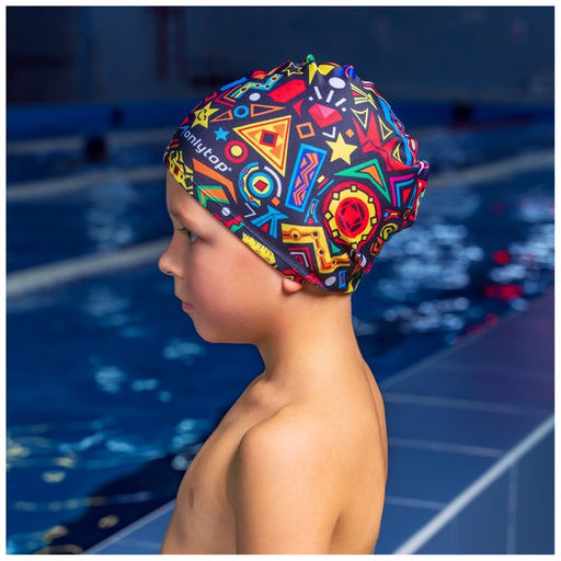 Цена за 2 шт. Шапочка для плавания детская ONLYTOP Fusion, тканевая, обхват 46-50 см