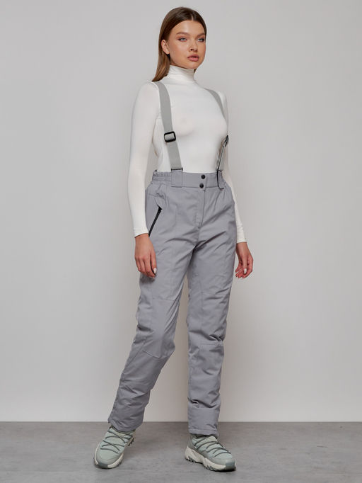 Полукомбинезон утепленный зимний горнолыжный светло-серого цвета