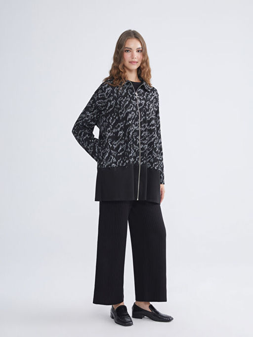 Polo Yaka Desenli Kad?n H?rka