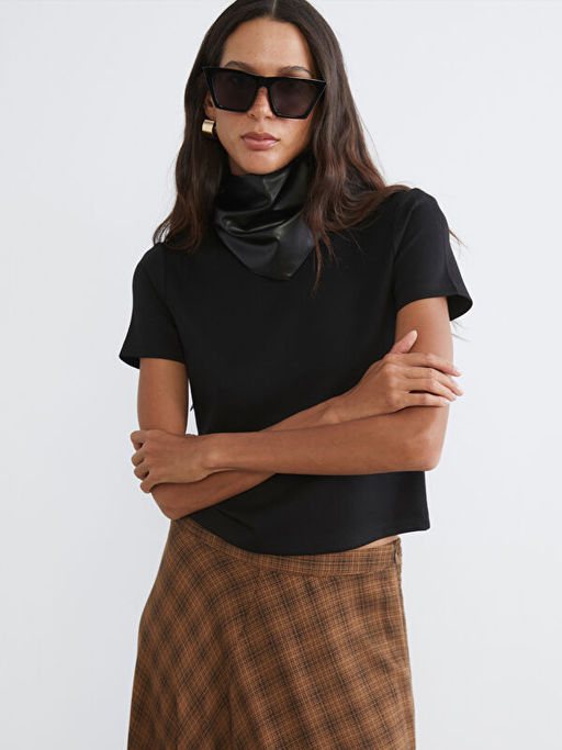 Bisiklet Yaka Kad?n Ti??rt