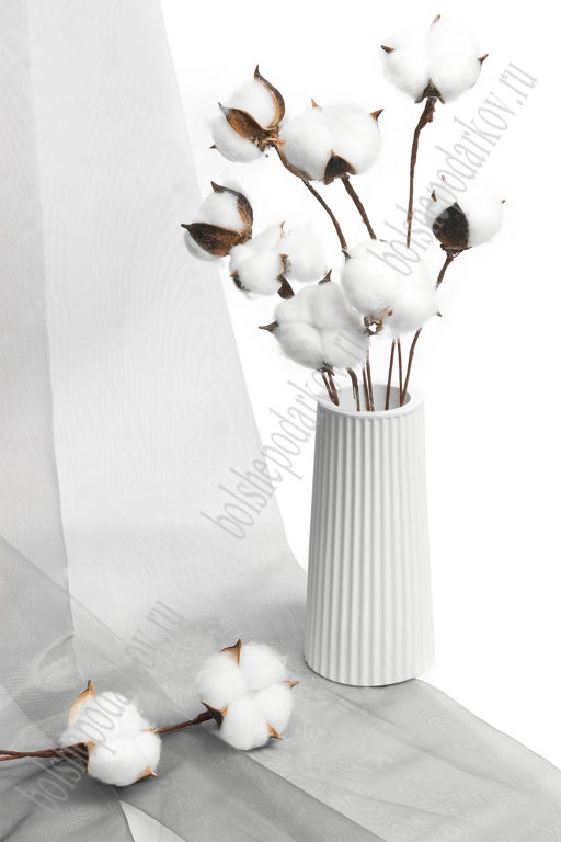 Веточки 30 см; 10 шт Хлопок (SF-1909) белый - Больше подарков фото 2