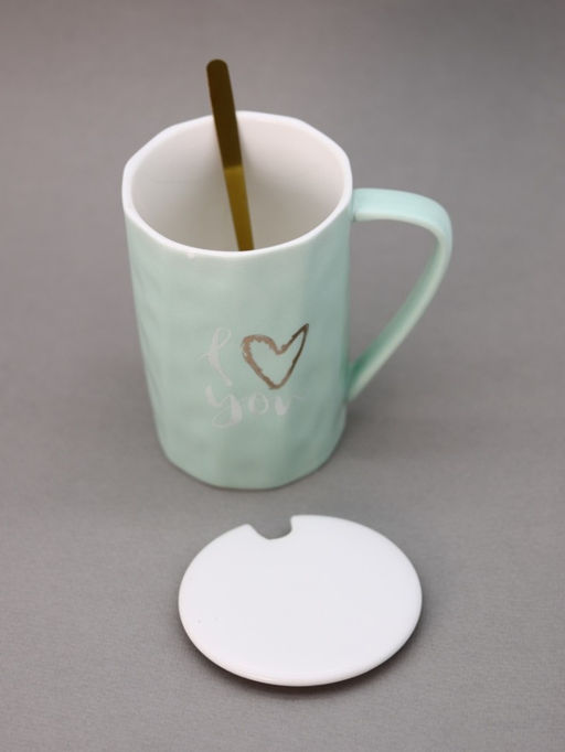 Кружка Love u, mix green