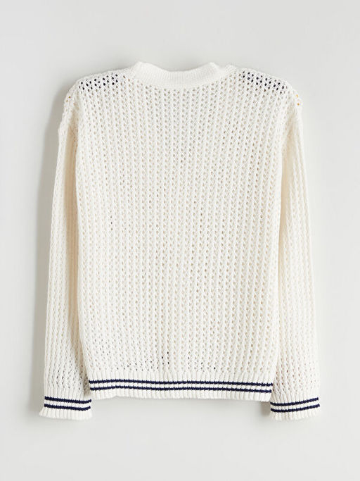 V Yaka Ajurlu K?z ?ocuk Triko H?rka