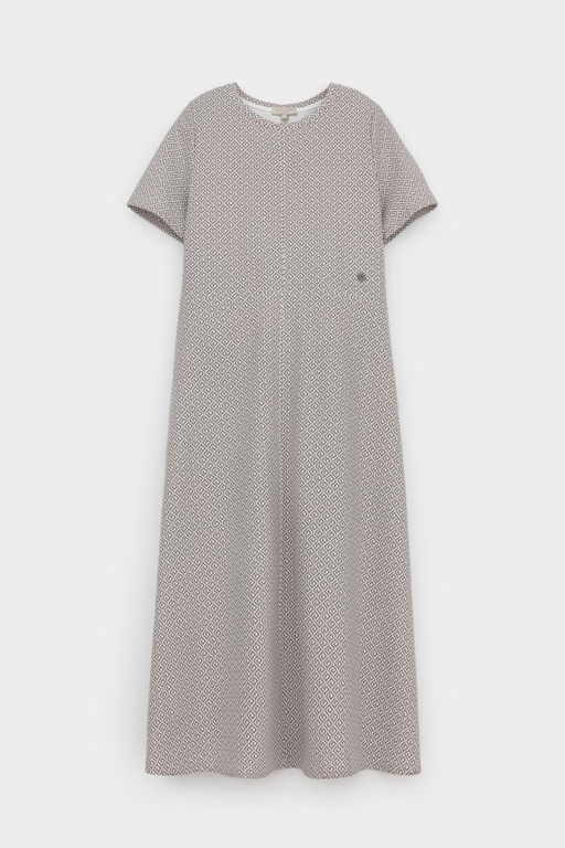 ЕВТ 5077/перламутровое облако,3Д квадраты платье жен