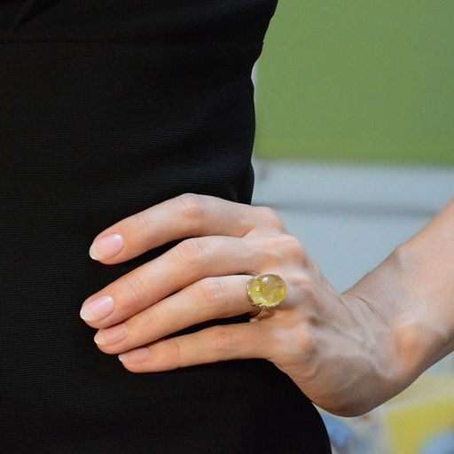 Кольцо из волосатика (волосы Венеры) в мельхиоре - Сувенир-камни фото 3