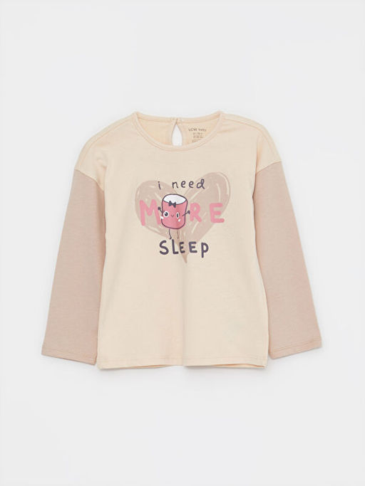 Bisiklet Yaka Uzun Kollu Bask?l? K?z Bebek Pijama Tak?m? - Waikiki фото 2