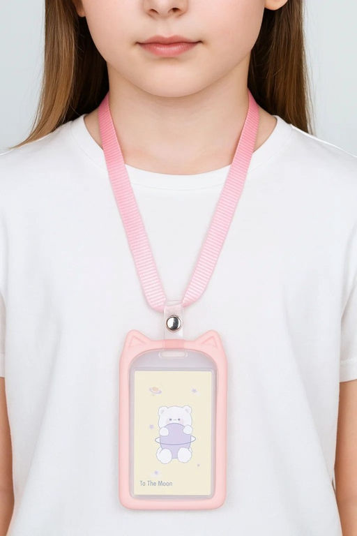 Футляр для карт на ленте "Cute rabbit", pink