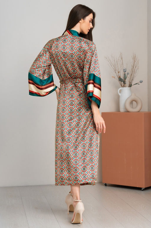 Brianna 4339 Длинный запашной халат Mia-Amore с широким длинным рукавом  фото 2