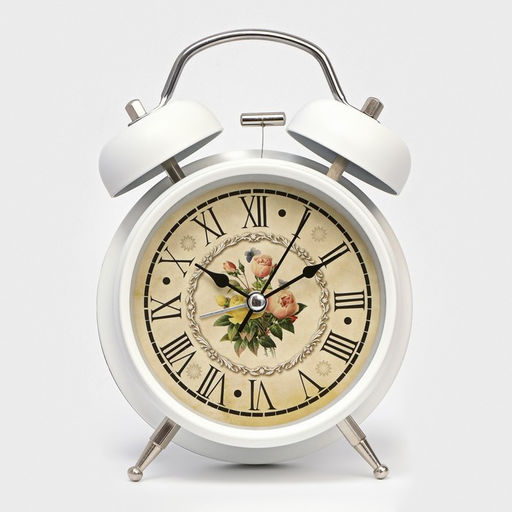 Будильник «Прованс», дискретный ход, d=9 см, с подсветкой, 17×11 см, от батарейки АА