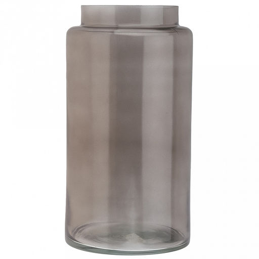 Ваза для цветов стеклянная "Дэни-5" 8л, д19см, h34,5см, большая, "Дымчатый", прозрачный (Россия)