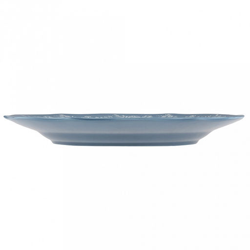 "Утренняя лазурь" Тарелка мелкая фарфоровая д267мм, h30мм, волнистый край, отводка, синий (Китай)