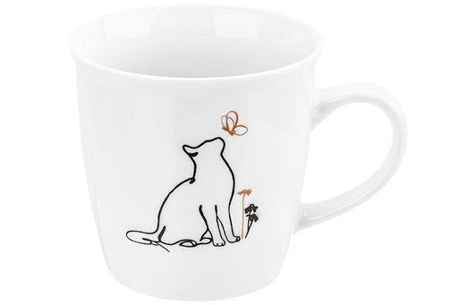 Кружка 340 мл 12,5*9*9,2 см Кот и Бабочка NEW BONE CHINA - Elan gallery фото 4