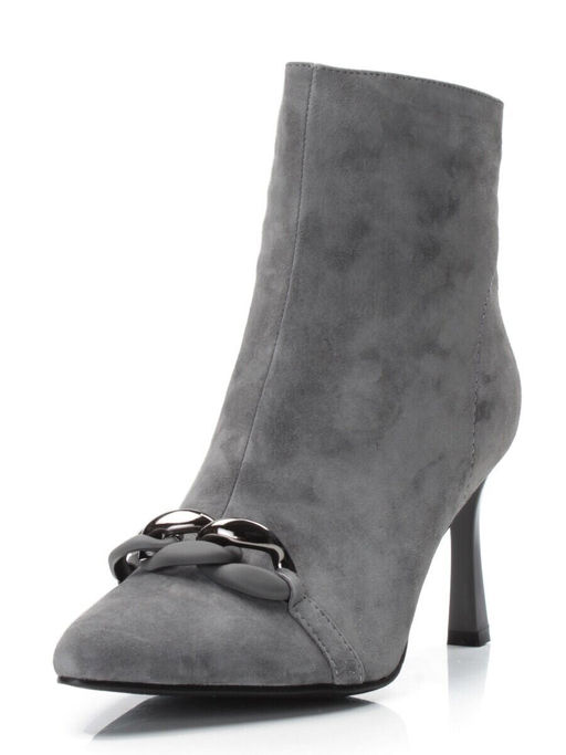 01-PCM343-6 DK. GRAY Ботинки демисезонные женские (натуральная замша, байка)