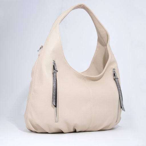 Сумка-хобо на молнии, цвет бежевый - Simaland фото 3