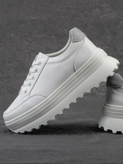 03-YC282-1 WHITE Кроссовки женские (натуральная кожа)