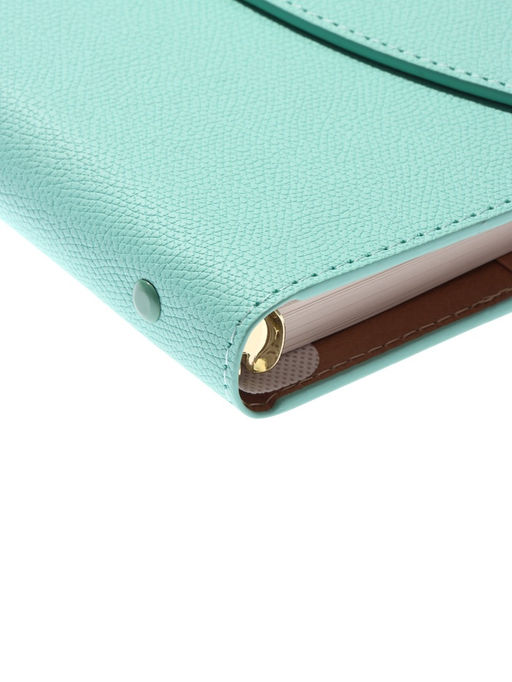 Органайзер на кольцах, A5, с клапаном, 80 листов, в линейку, искусственная кожа, бирюзовый - Simaland фото 3