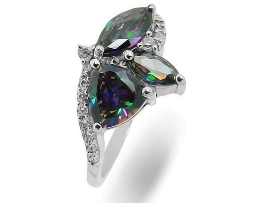 Кольцо из серебра мистик кварц, Рокот