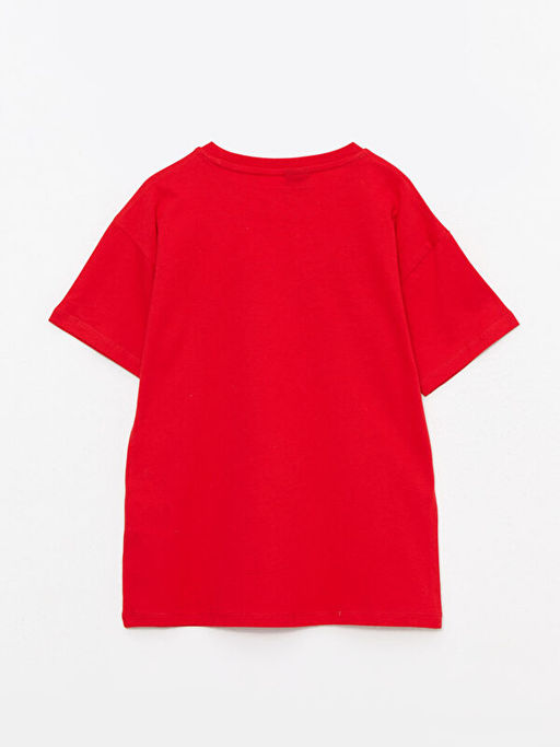 Bisiklet Yaka Marvel Bask?l? K?sa Kollu Erkek ?ocuk Ti??rt - Waikiki фото 2