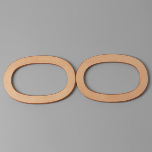 Ручки для сумок деревянные, d=13×7.5 / 17×11.5 см, 2 шт., бежевые