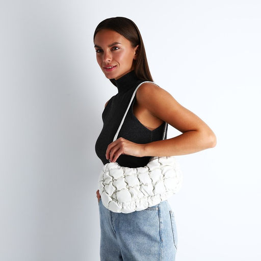 Сумка-багет на молнии, цвет белый - Simaland фото 6