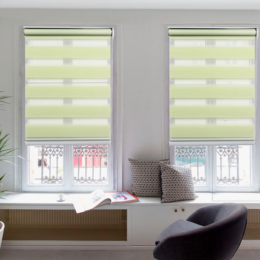 Штора рулонная День-ночь, 60180 см (с учётом креплений 3,5 см), цвет зелёный - Simaland фото 2